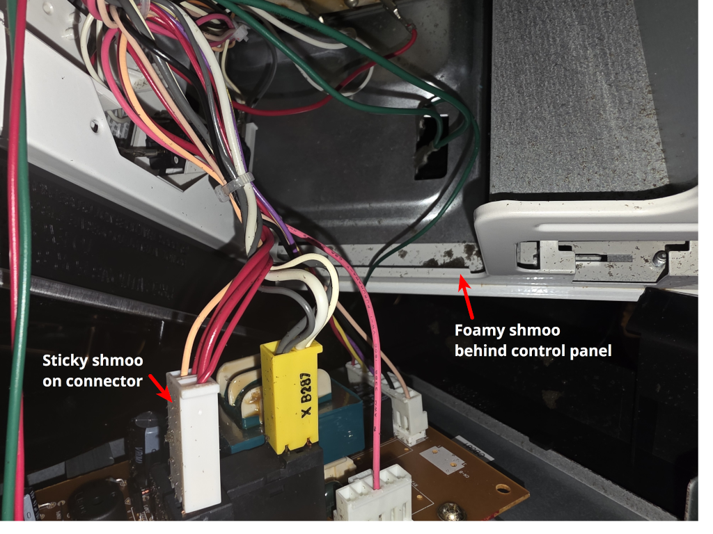 microwave oven internal cables and connectors
